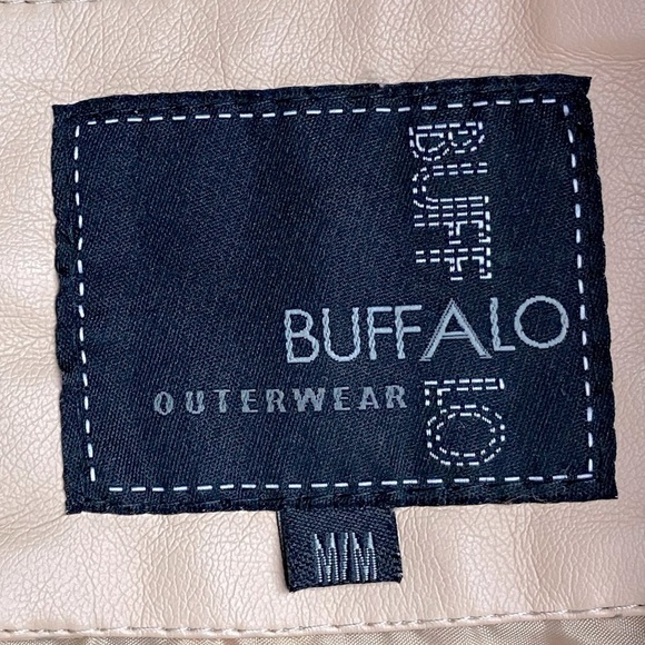 Buffalo Ivory Blush Beige Faux Leather Moto Style Jacket M - Picture 6 of 14